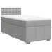 Cama box spring con colchón tela gris claro 80x200 cm