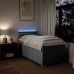 Cama box spring con colchón tela gris claro 80x200 cm
