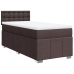 Cama box spring con colchón tela marrón oscuro 80x200 cm