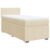 Cama box spring con colchón tela color crema 90x190 cm