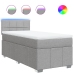Cama box spring con colchón tela gris claro 90x190 cm