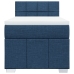 Cama box spring con colchón tela azul 90x190 cm