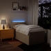 Cama box spring con colchón tela color crema 90x190 cm