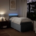 Cama box spring con colchón tela gris claro 90x190 cm