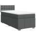 Cama box spring con colchón tela gris oscuro 90x190 cm