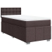 Cama box spring con colchón tela marrón oscuro 90x190 cm