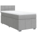 Cama box spring con colchón tela gris claro 90x200 cm