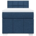Cama box spring con colchón tela azul 90x200 cm