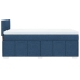 Cama box spring con colchón tela azul 90x200 cm