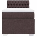 Cama box spring con colchón tela marrón oscuro 90x200 cm