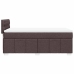 Cama box spring con colchón tela marrón oscuro 90x200 cm