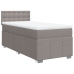 Cama box spring con colchón tela gris taupe 90x200 cm