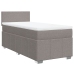 Cama box spring con colchón tela gris taupe 100x200 cm