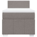 Cama box spring con colchón tela gris taupe 100x200 cm