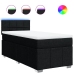 Cama box spring con colchón tela negro 100x200 cm