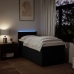 Cama box spring con colchón tela negro 100x200 cm