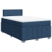 Cama box spring con colchón tela azul 120x190 cm