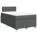 Cama box spring con colchón tela gris oscuro 120x190 cm