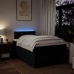 Cama box spring con colchón tela negro 120x200 cm