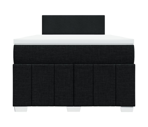Cama box spring con colchón tela negro 120x200 cm
