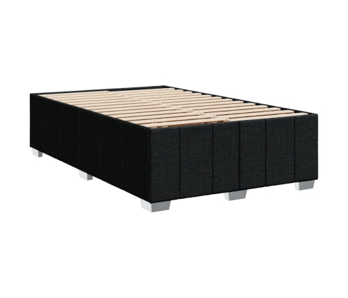 Cama box spring con colchón tela negro 120x200 cm