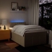 Cama box spring con colchón tela color crema 120x200 cm
