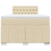 Cama box spring con colchón tela color crema 120x200 cm