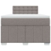 Cama box spring con colchón tela gris taupe 120x200 cm