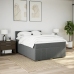 Cama box spring con colchón tela gris oscuro 140x190 cm