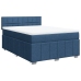 Cama box spring con colchón tela azul 140x190 cm