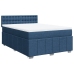 Cama box spring con colchón tela azul 140x190 cm