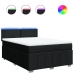 Cama box spring con colchón tela negro 140x200 cm