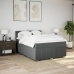 Cama box spring con colchón tela gris oscuro 140x200 cm