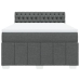 Cama box spring con colchón tela gris oscuro 140x200 cm