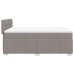 Cama box spring con colchón tela gris taupe 160x200 cm