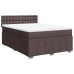 Cama box spring con colchón tela marrón oscuro 160x200 cm