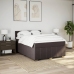 Cama box spring con colchón tela marrón oscuro 160x200 cm