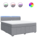 Cama box spring con colchón tela gris claro 180x200 cm