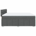 Cama box spring con colchón tela gris oscuro 180x200 cm