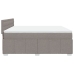 Cama box spring con colchón tela gris taupe 180x200 cm