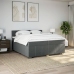 Cama box spring con colchón tela gris oscuro 200x200 cm