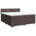 Cama box spring con colchón tela marrón oscuro 200x200 cm