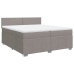 Cama box spring con colchón tela gris taupe 200x200 cm