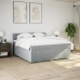 Cama box spring con colchón tela gris claro 200x200 cm