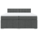 Cama box spring con colchón tela gris oscuro 200x200 cm