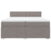 Cama box spring con colchón tela gris taupe 200x200 cm