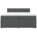 Cama box spring con colchón tela gris oscuro 200x200 cm