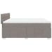 Cama box spring con colchón tela gris taupe 200x200 cm