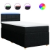 Cama box spring con colchón tela negro 80x200 cm