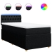Cama box spring con colchón tela negro 80x200 cm
